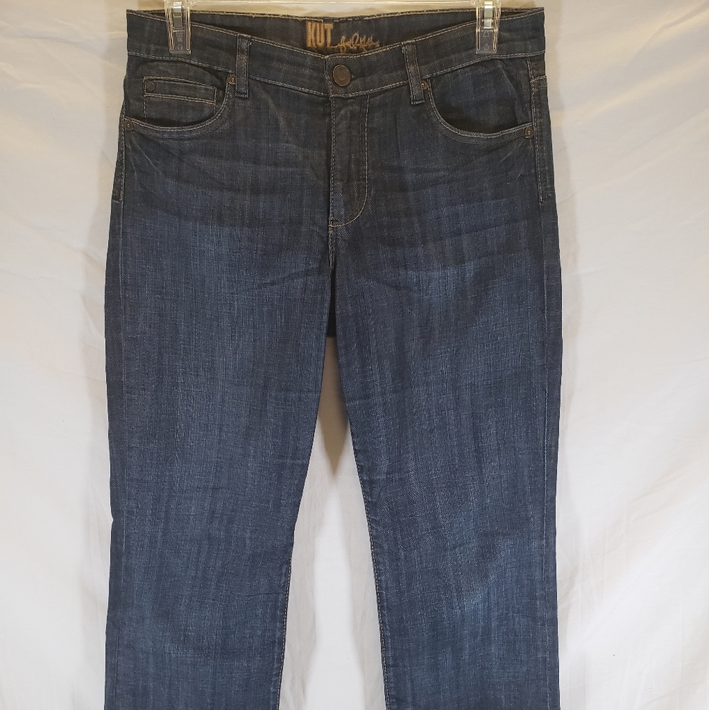 Kut From The Kloth Wide Leg Denim Dark Wash Blue Jean Pants Size 10